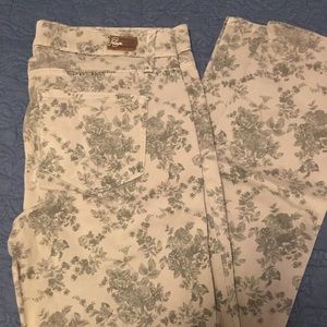 Paige gray flower-patterned Peg Skinny jeans